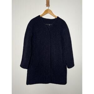 Uniqlo Deep Pile Cardigan Sherpa Jacket Navy Size Medium